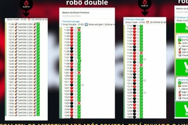Grupo de WhatsApp Robô Blaze Premium 99% assertividade 3 em 1 💰
